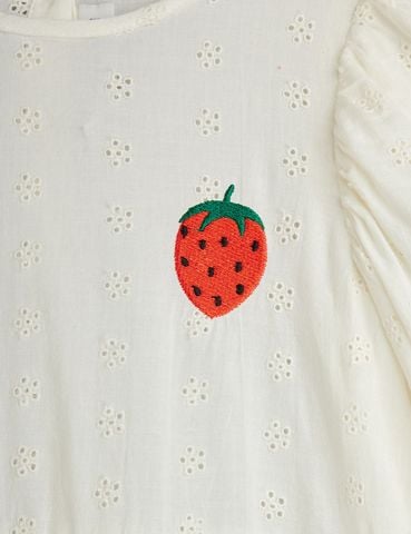 Strawberry schiffli woven dress