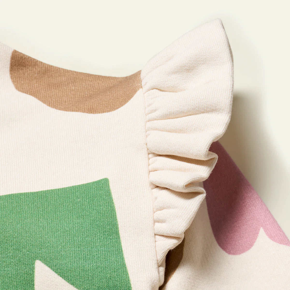Recycled Cotton Kid Colored Letters Ruffled Sweatshirt