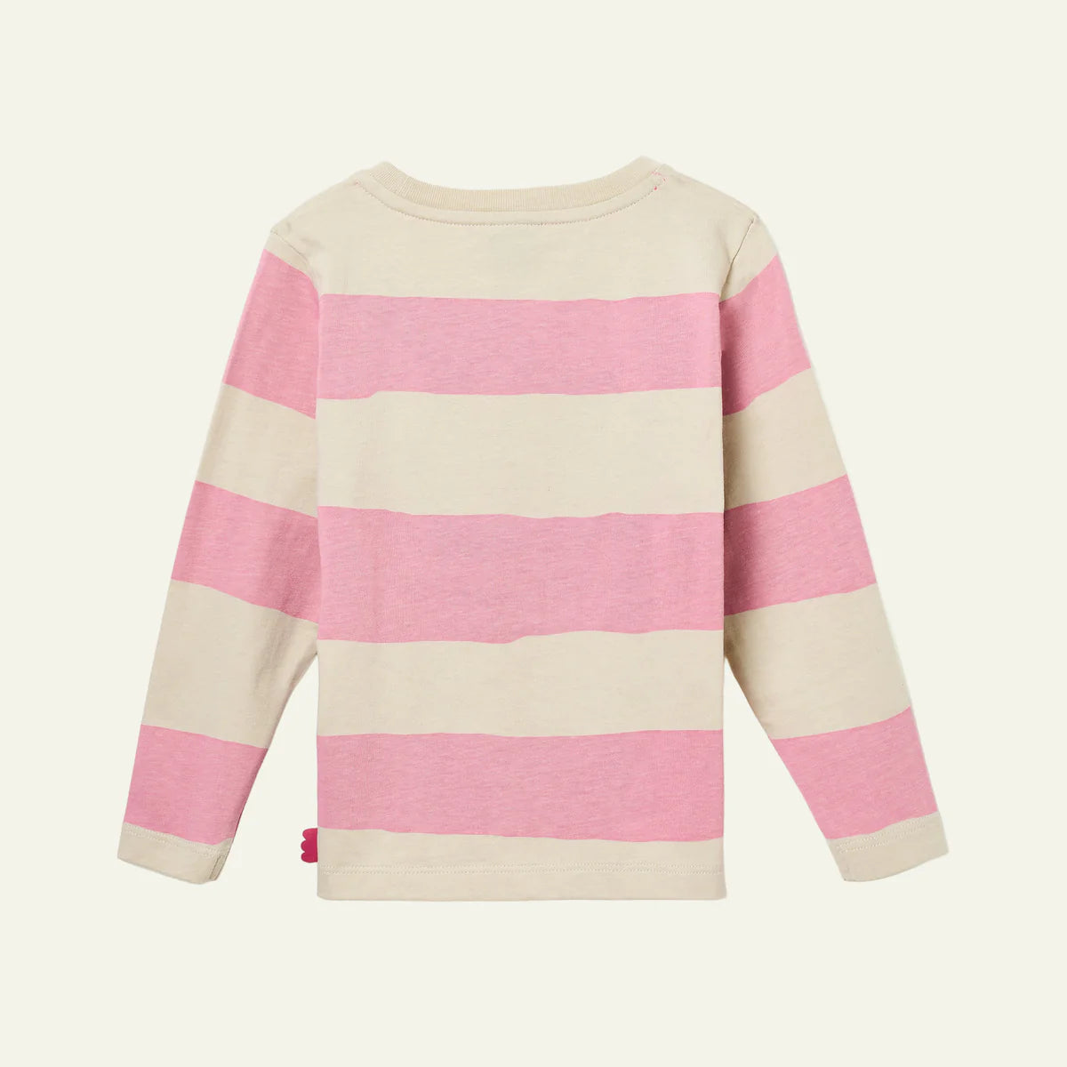 Recycled Cotton Kid Pink Rugby Stripe T-Shirt
