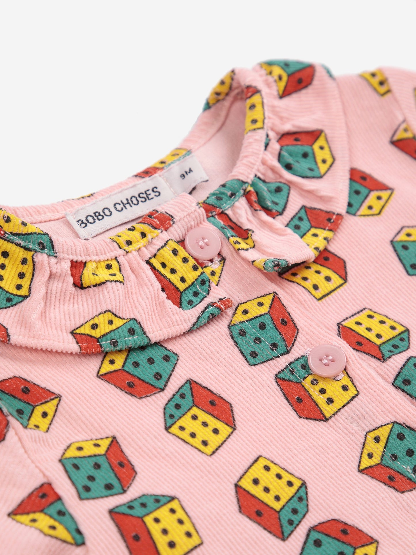Dices all over micro corduroy dress