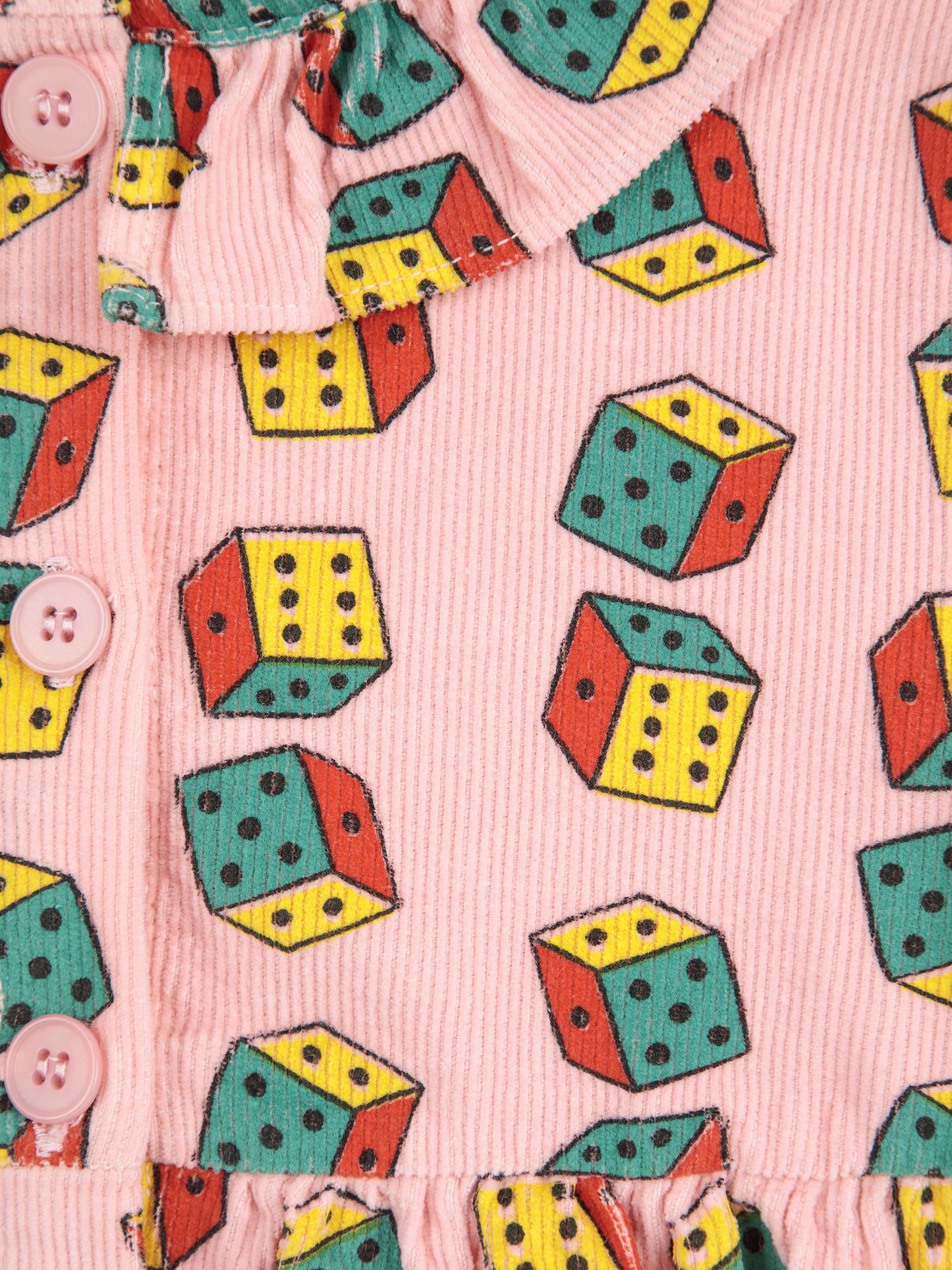 Dices all over micro corduroy dress