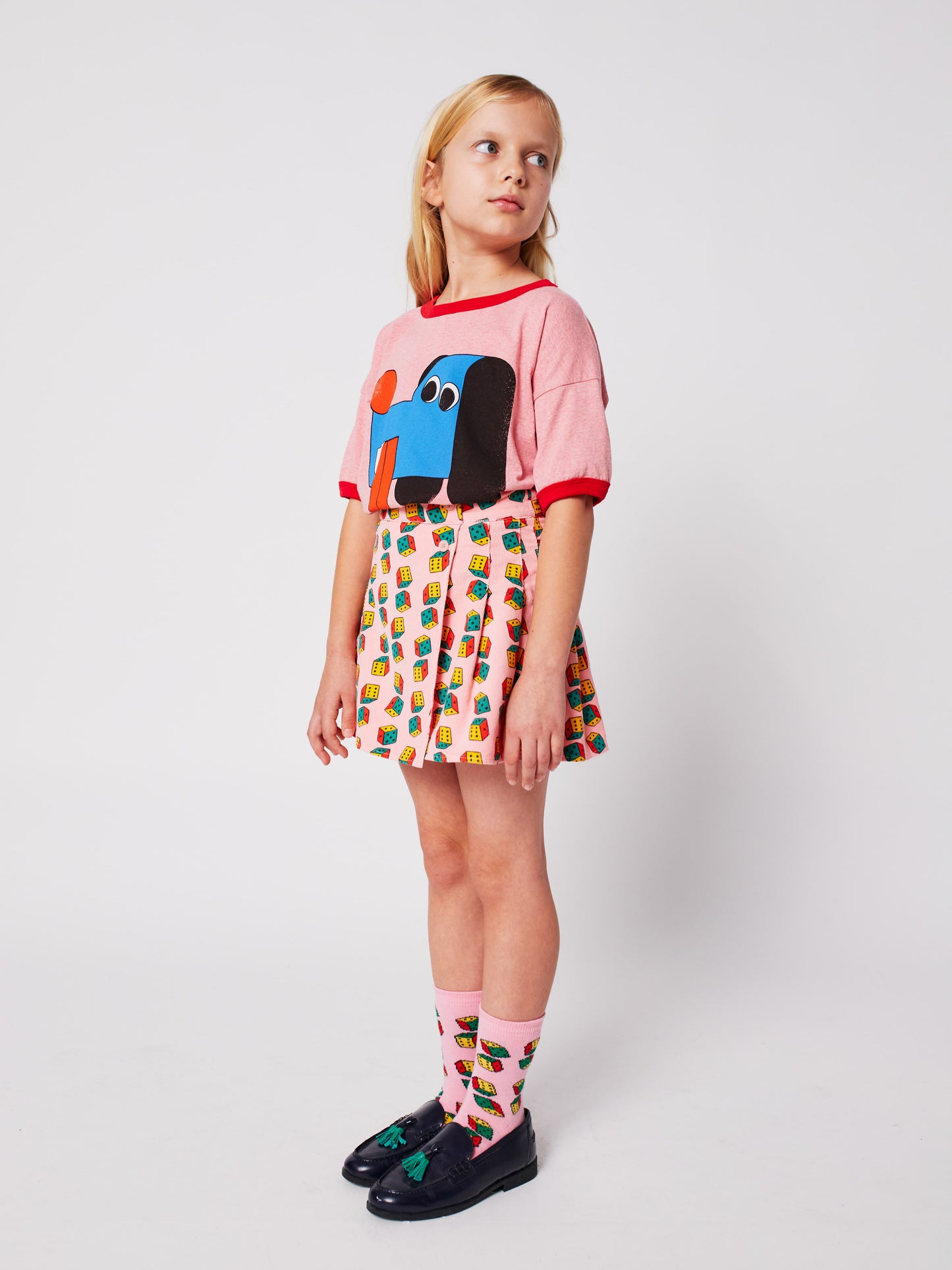 Dices all over mini corduroy skirt