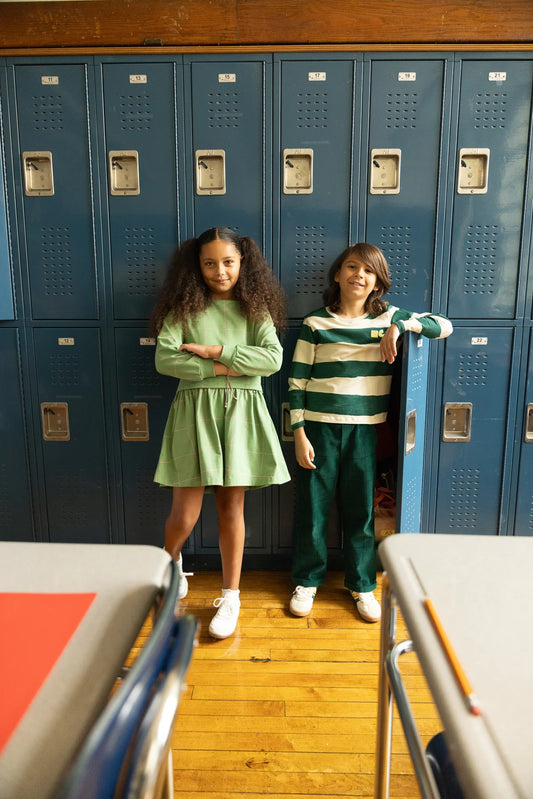 Recycled Cotton Baby Green Rugby Stripe T-Shir