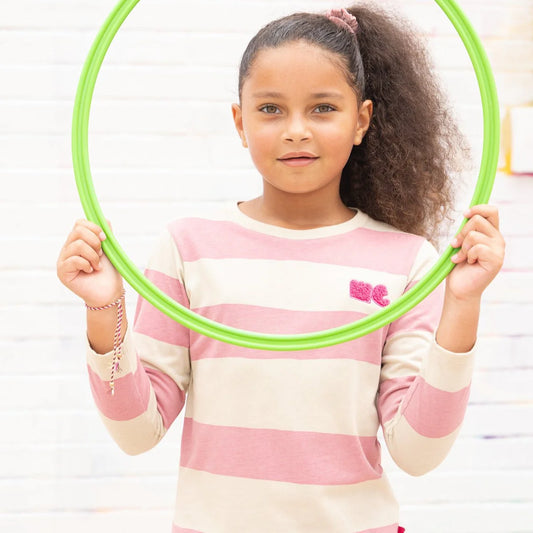 Recycled Cotton Kid Pink Rugby Stripe T-Shirt