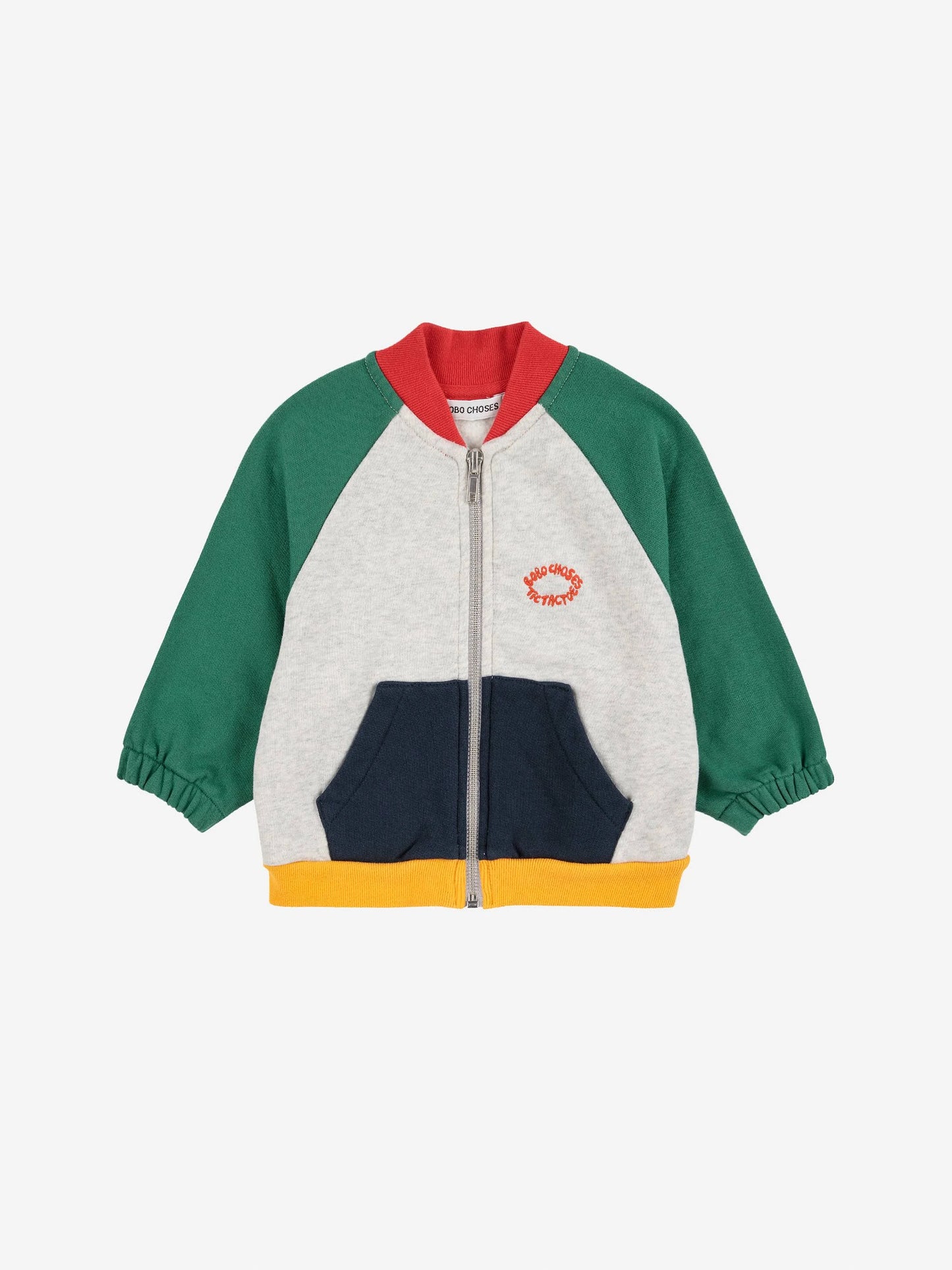 Tic Tac Toe color block zipped sweatshirt