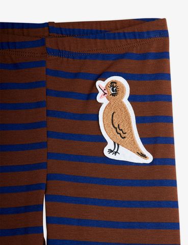 Stripe bird patch leggings
