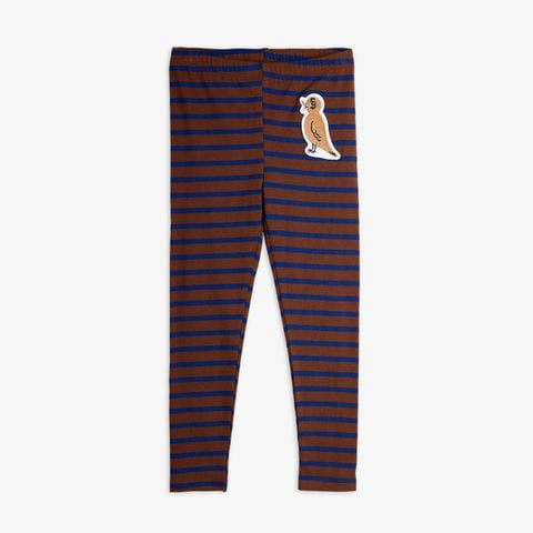 Stripe bird patch leggings