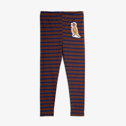 Stripe bird patch leggings