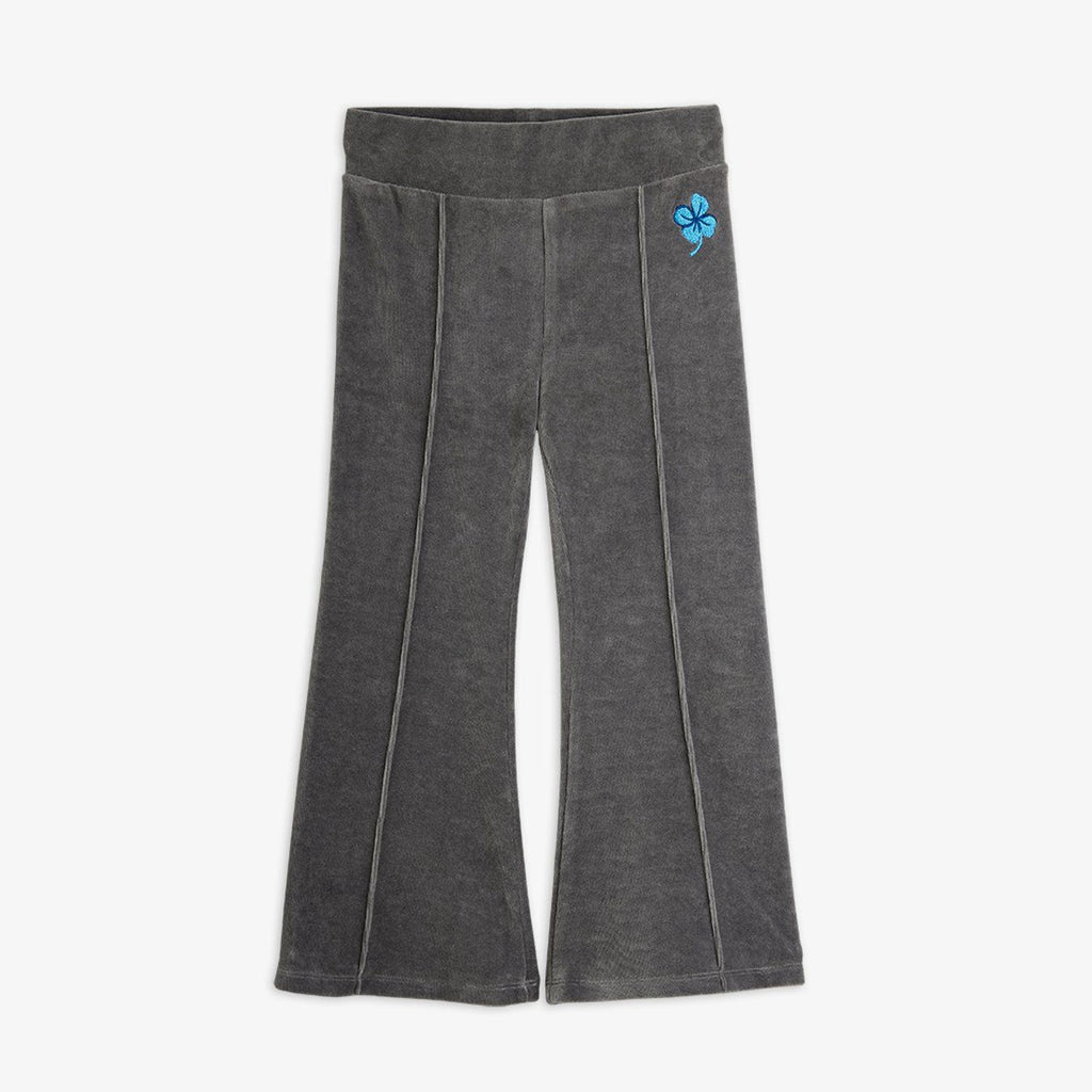 Clover velour flared trousers