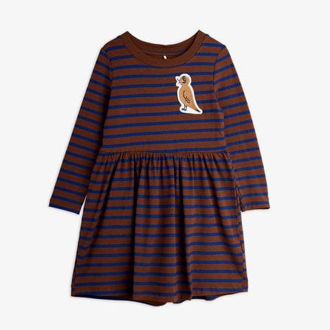 Stripe bird patch ls dress