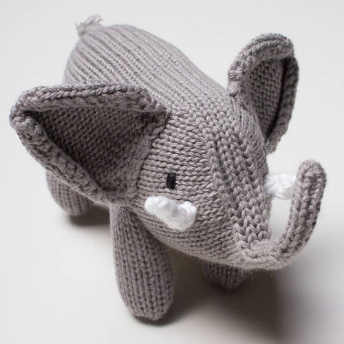 Baby Rattle Toy - Elephant Rattle (Handmade): 4"l X 3"h X 3"w