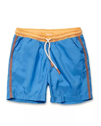 Blue colorblock swim trunks