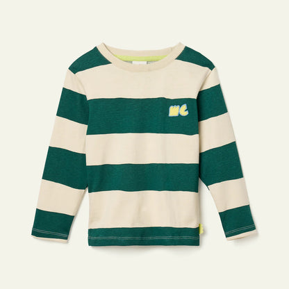 Recycled Cotton Baby Green Rugby Stripe T-Shirt