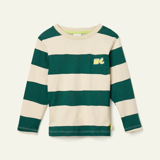 Recycled Cotton Baby Green Rugby Stripe T-Shirt