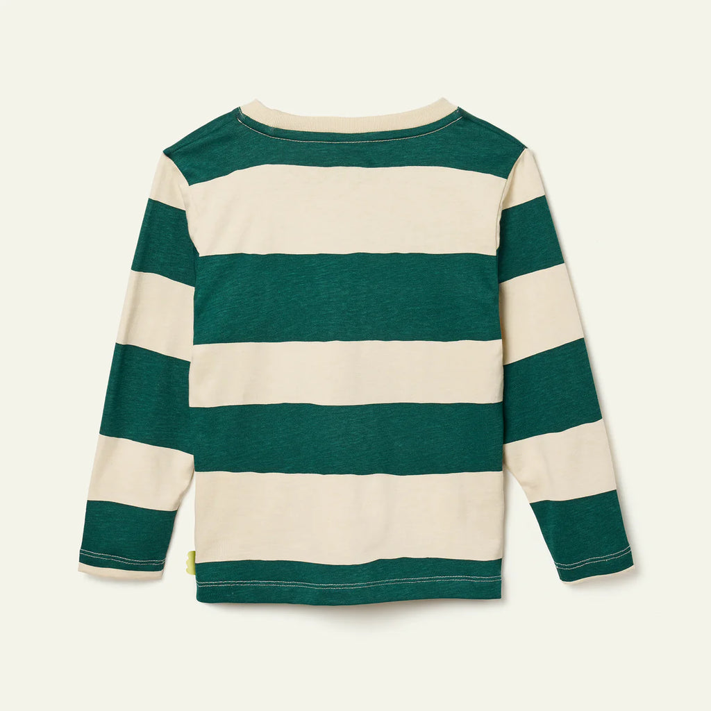 Recycled Cotton Baby Green Rugby Stripe T-Shir