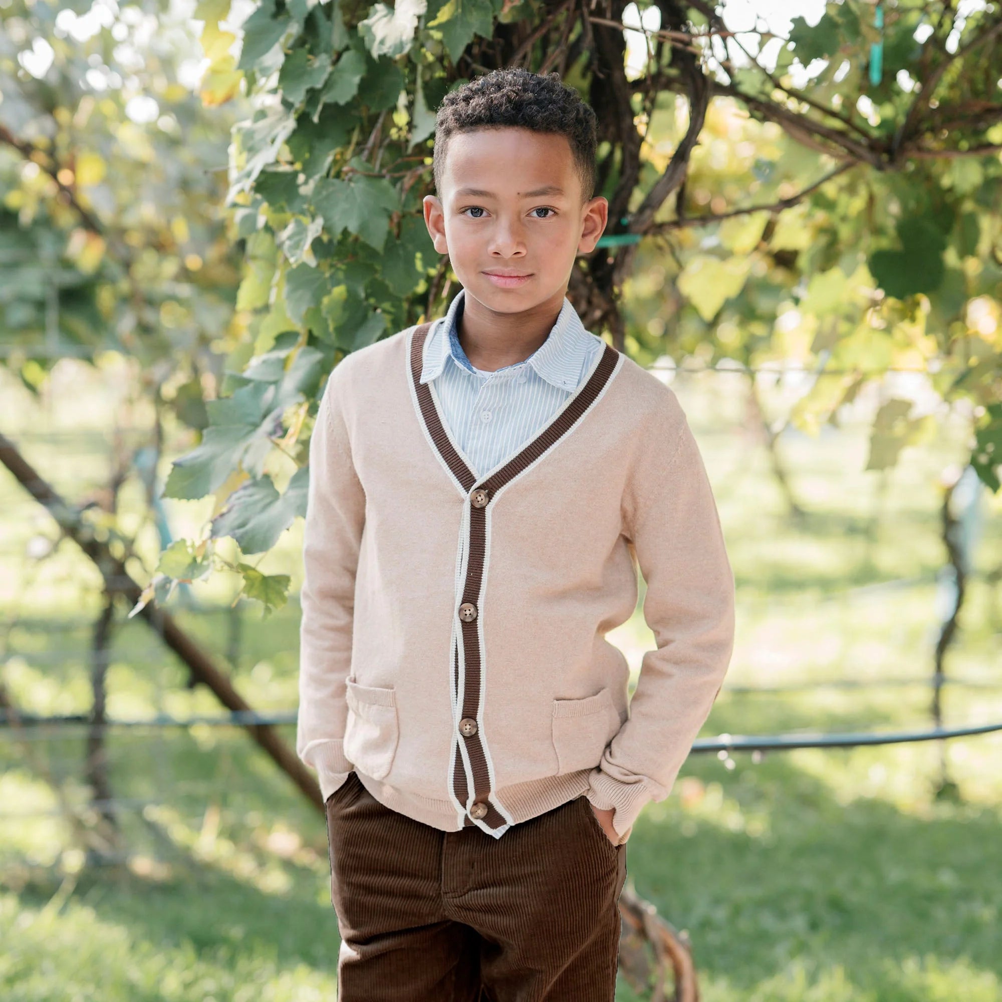 Organic Tipped Cardigan