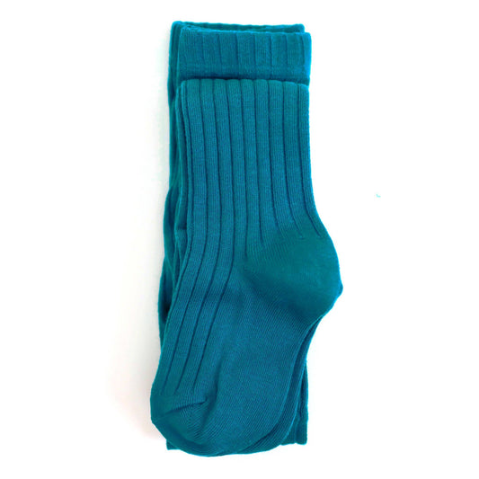 Ribbed Knit Tights - Teal: 3-4 YEARS