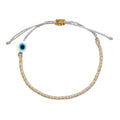 Kids Twisted Duo Color Evil Eye Bracelet: Gold & Silver