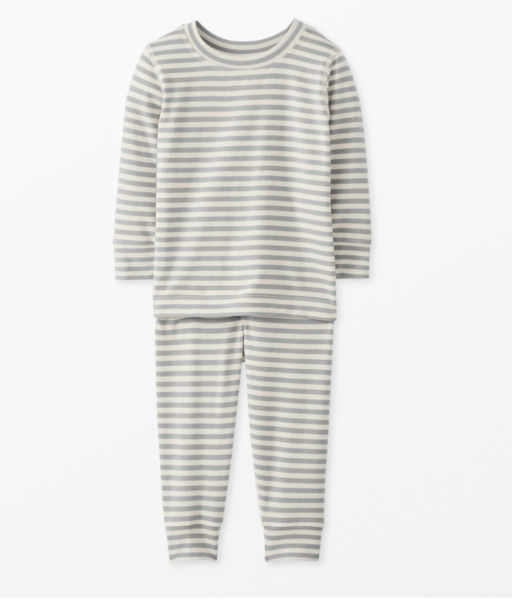 Kids Striped Long John Pajama Set in Hannasoft