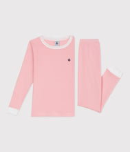 Girl loungewear LS stripe top&pant-Pink/white