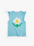 Pixel Daisy ruffled top