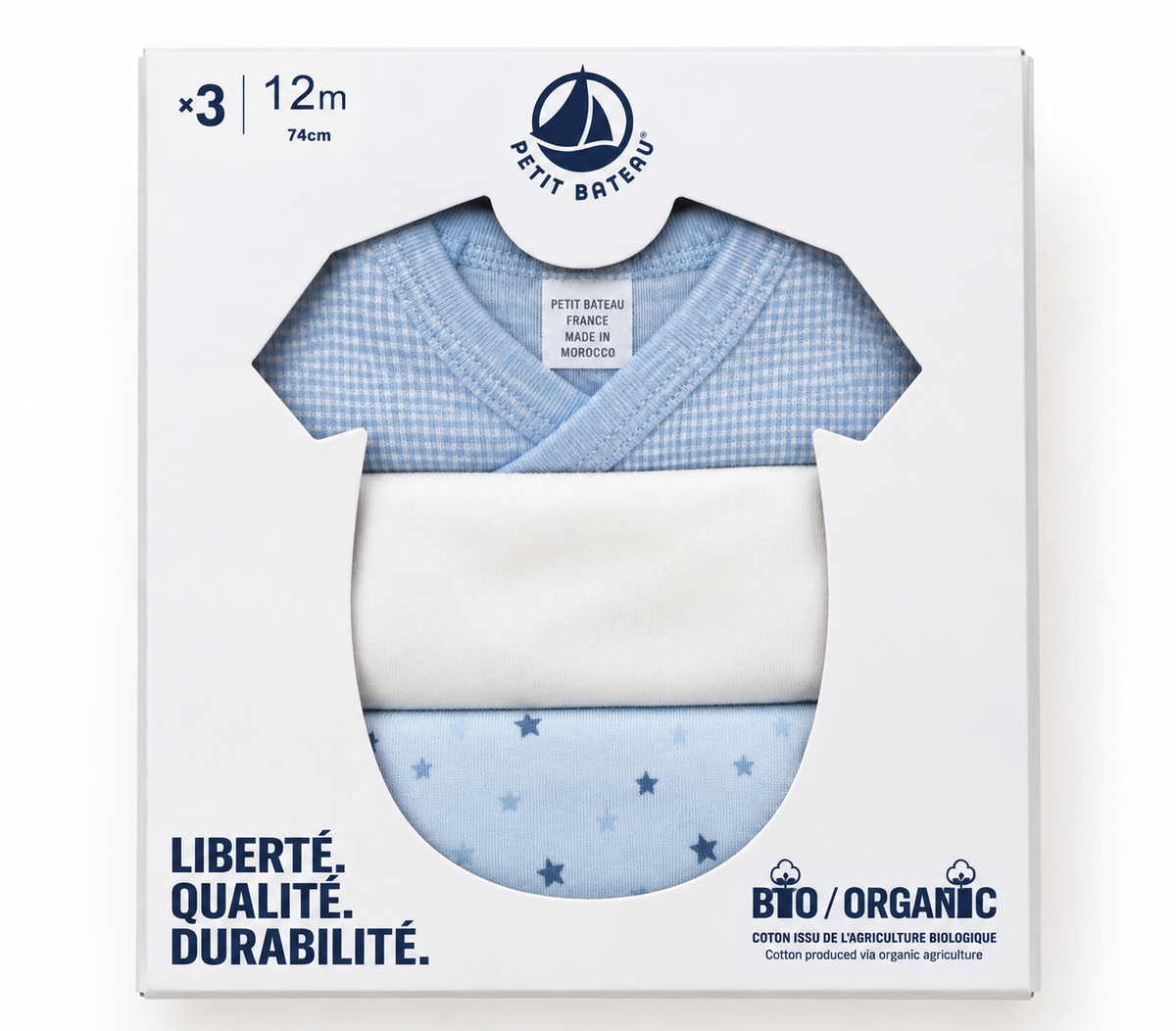 Baby boy 3Pack LS moon star print Bodysuit
