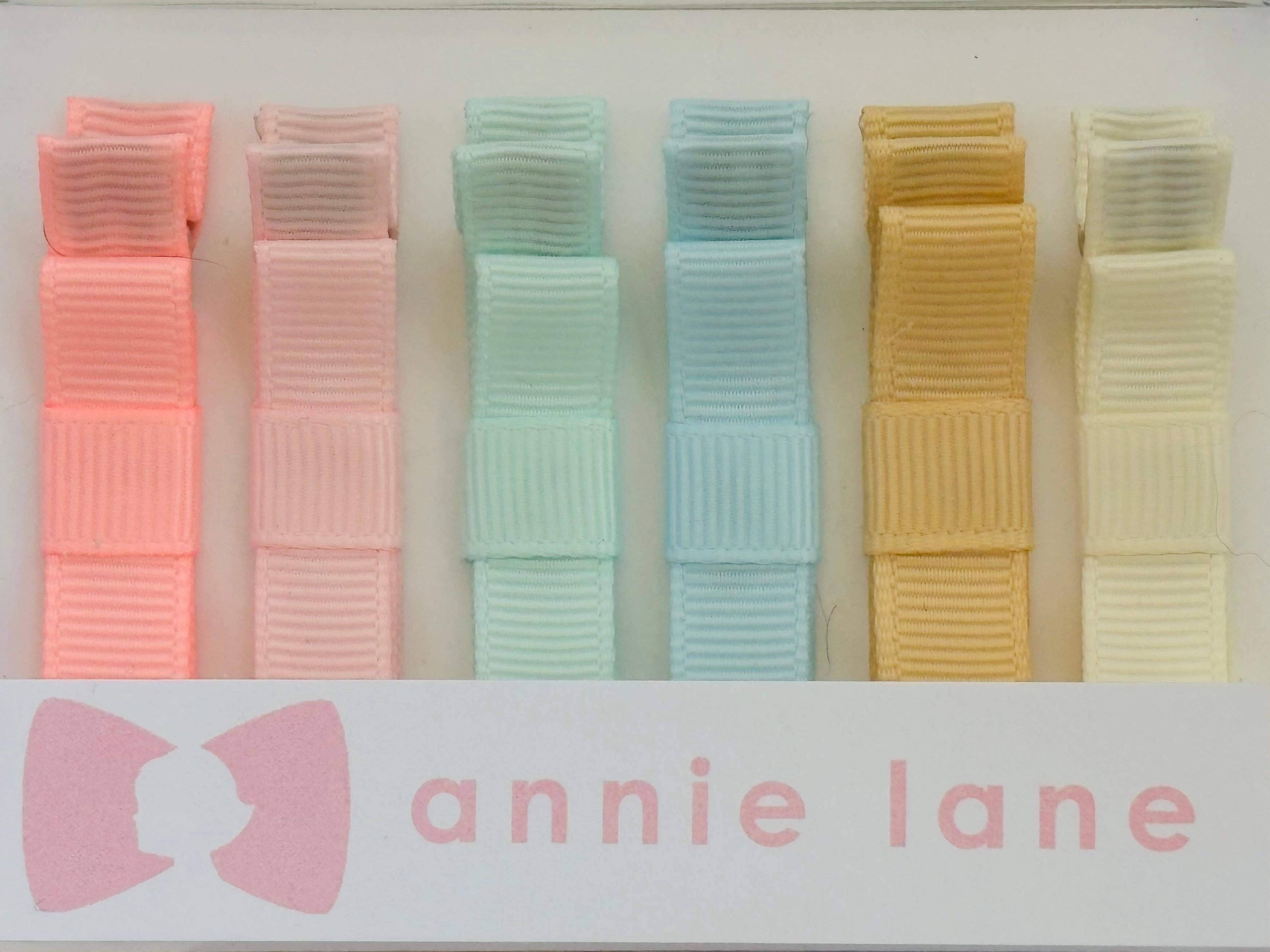 Hair Bows - Classic Grosgrain - Pastel Solids - Set of Six