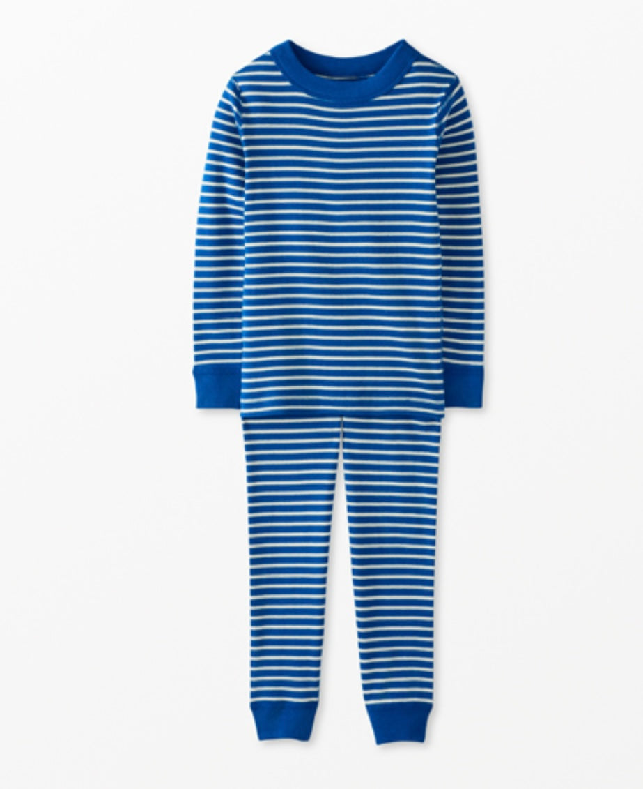 Kids Striped Long John Pajama Set in Hannasoft