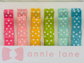 Hair Bows - Classic Grosgrain - Bright Polka  - Set of Six