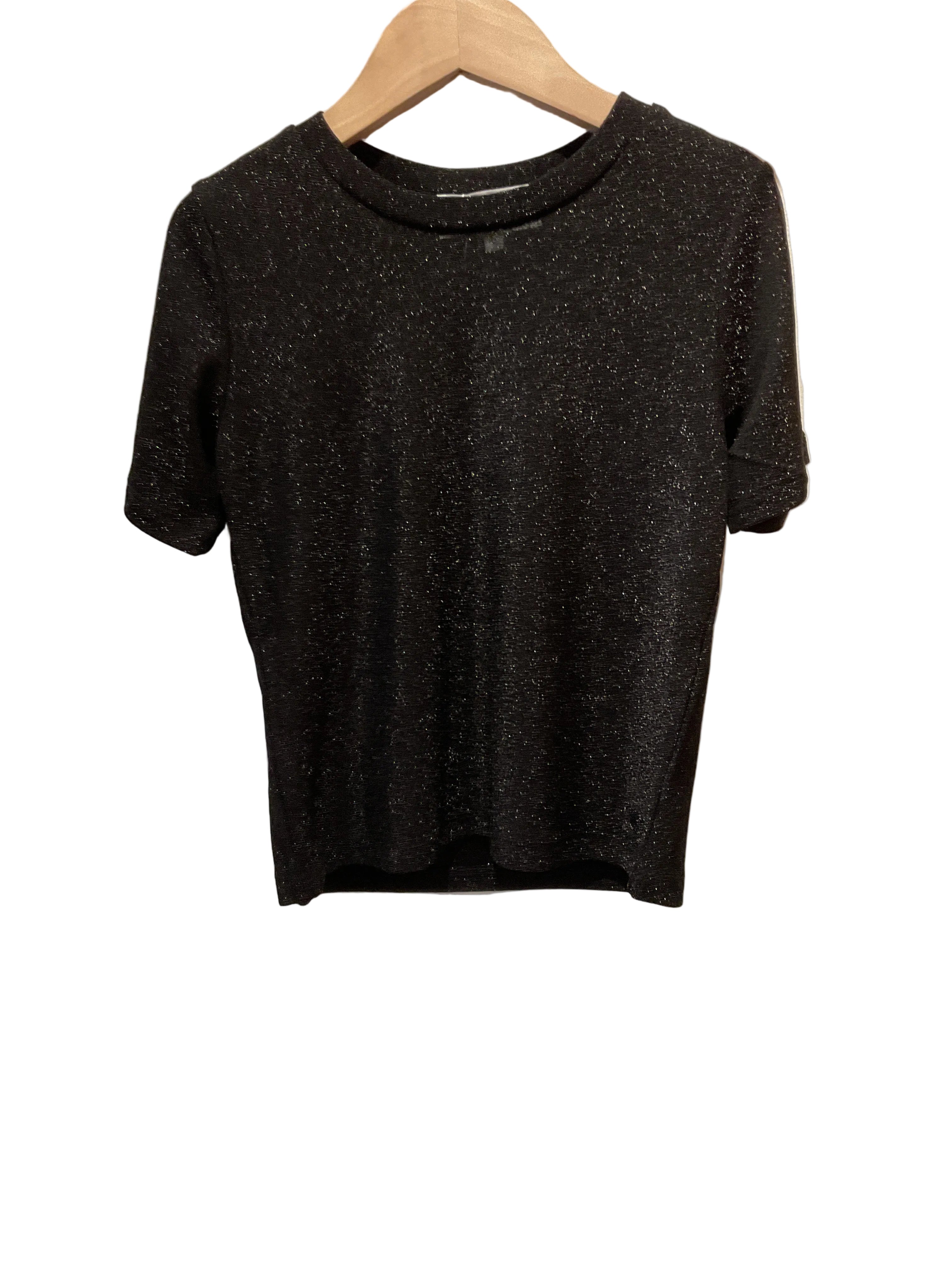 Tee shirt girl sparkling black