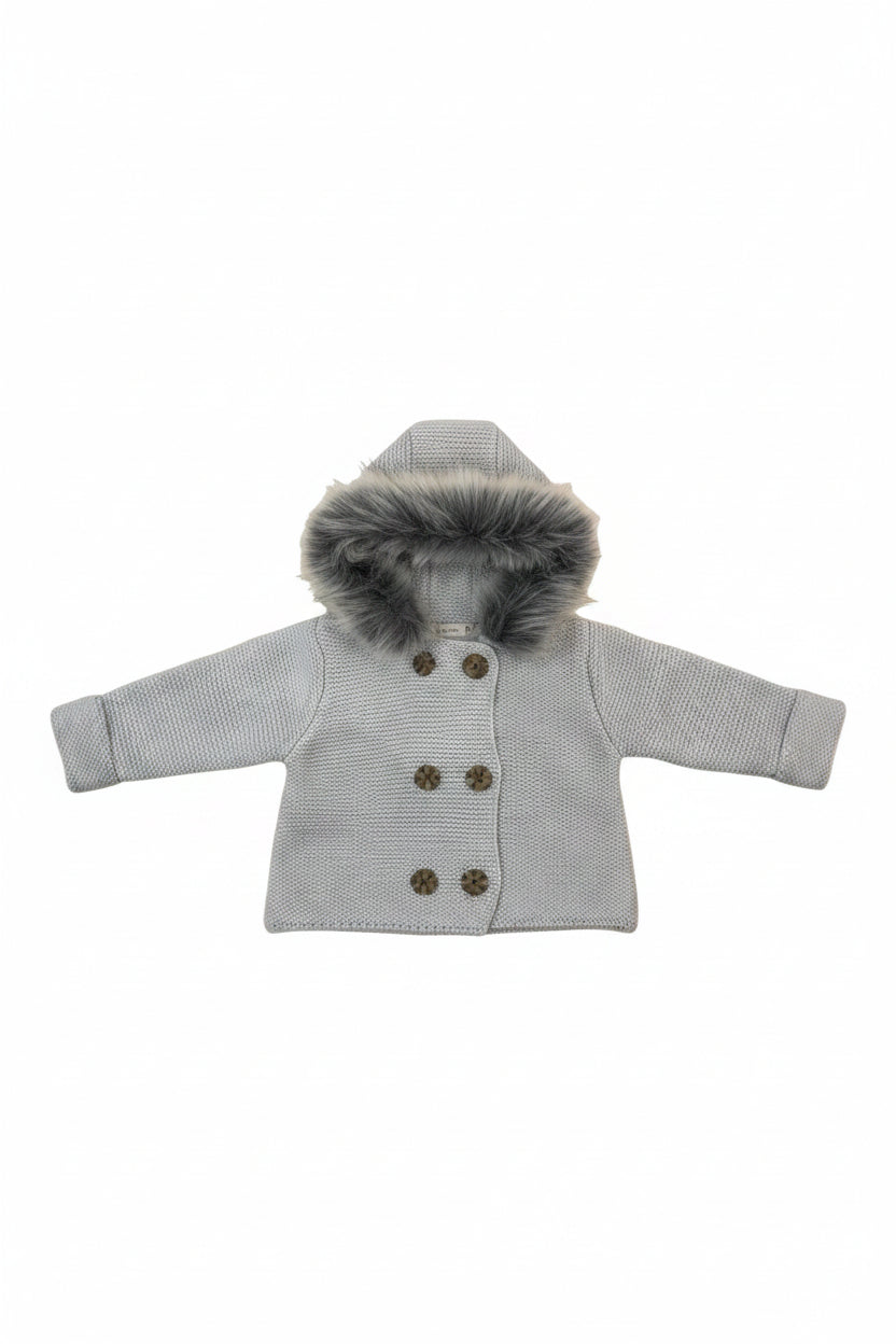Faux fur baby sweater