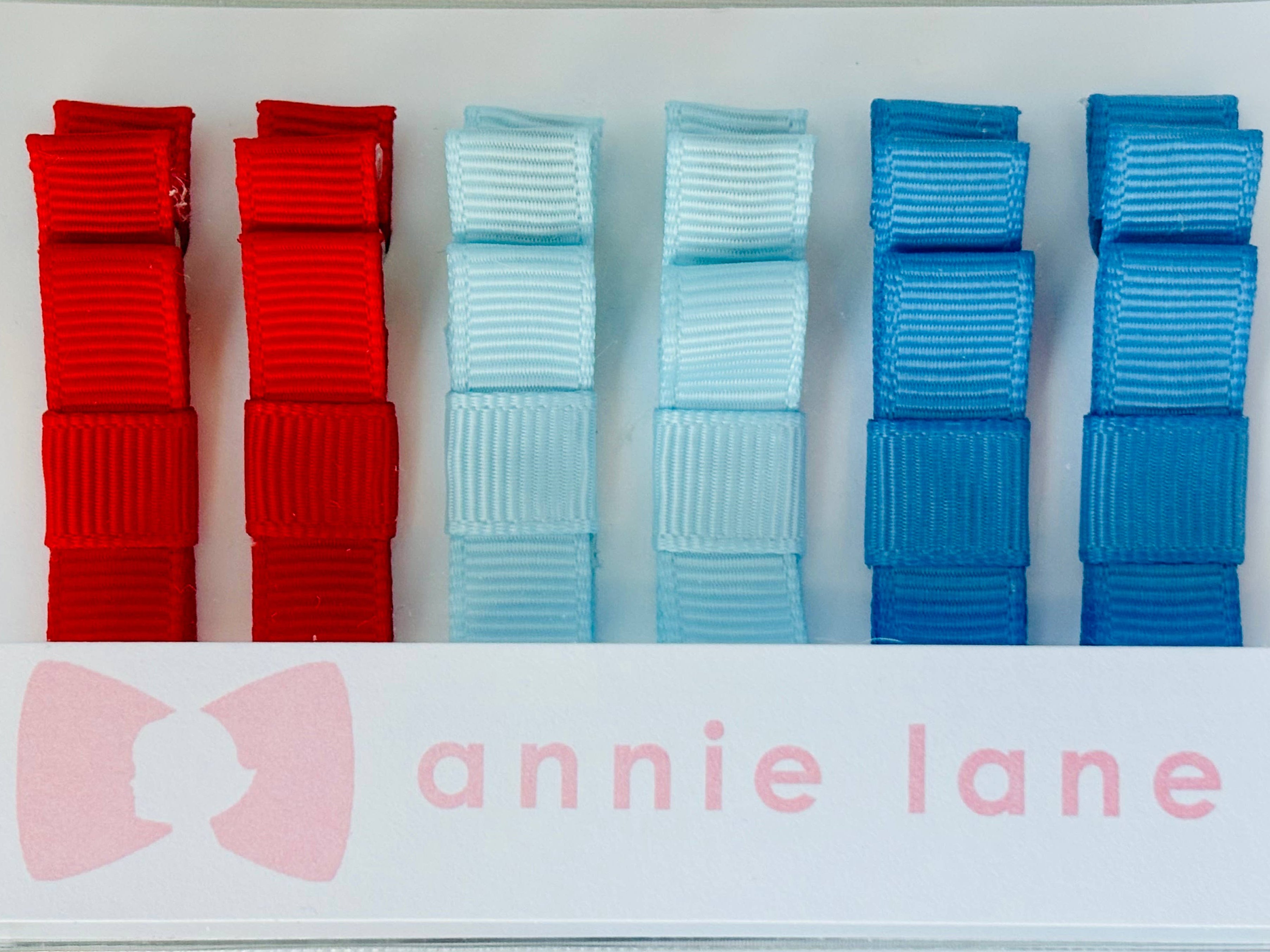 Hair Bows - Patriotic - RW&B Bright - Set of Six
