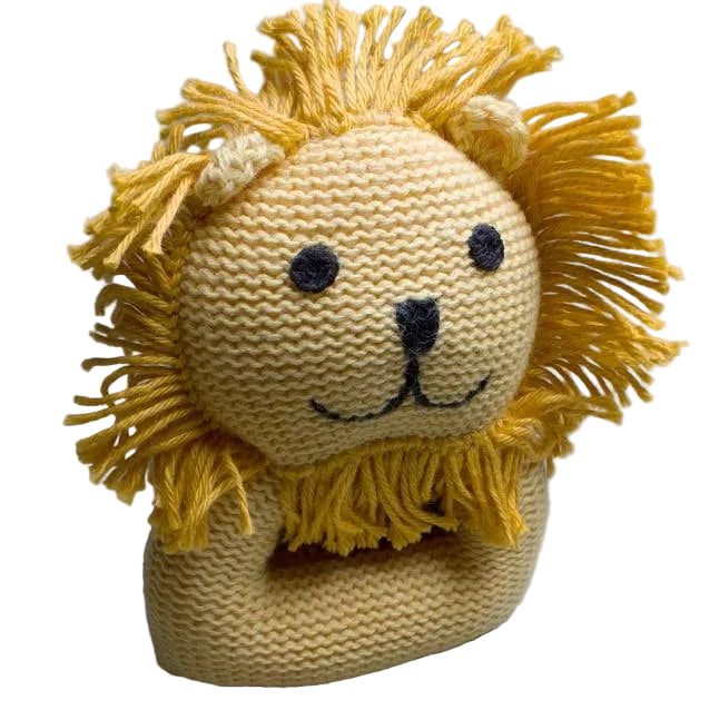 Organic Baby Toys - Newborn Rattles | Lion (Machine Washable