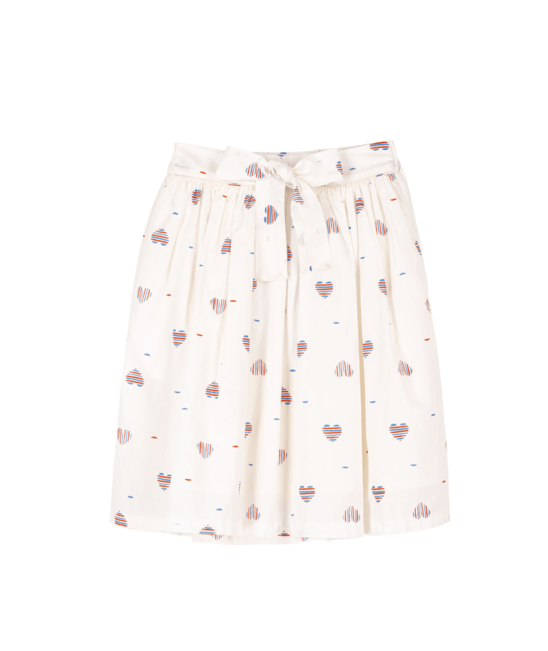 GIRL STRIPE HEARTS PRINT SKIRT