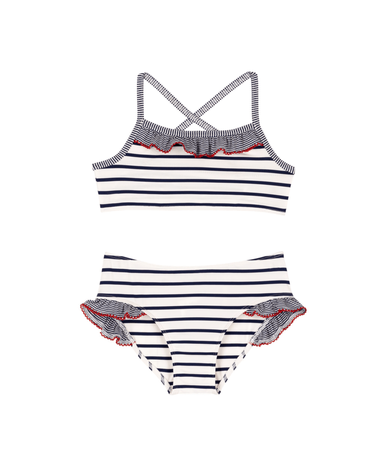 2PC STRIPED SWIMSUIT