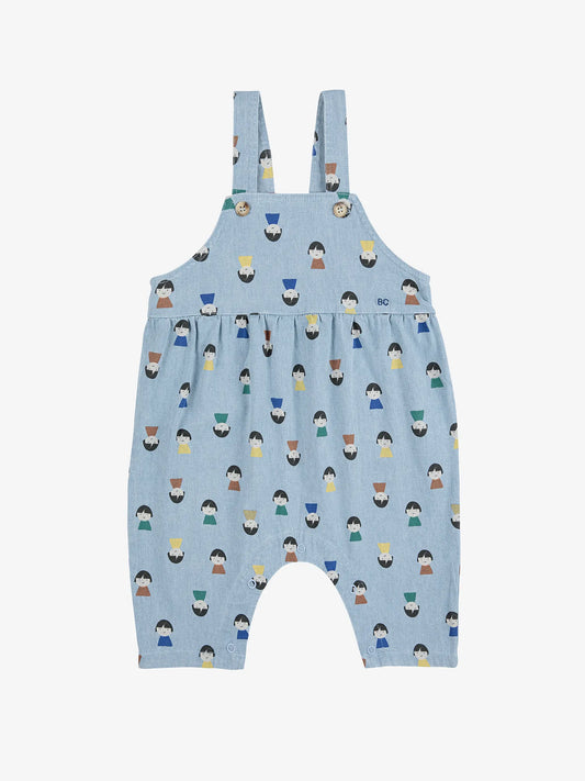 Game Pawns all over light denim overall