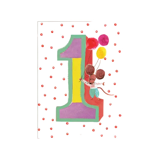 Mouse is One birthday card