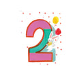 Bunny is two birthday card