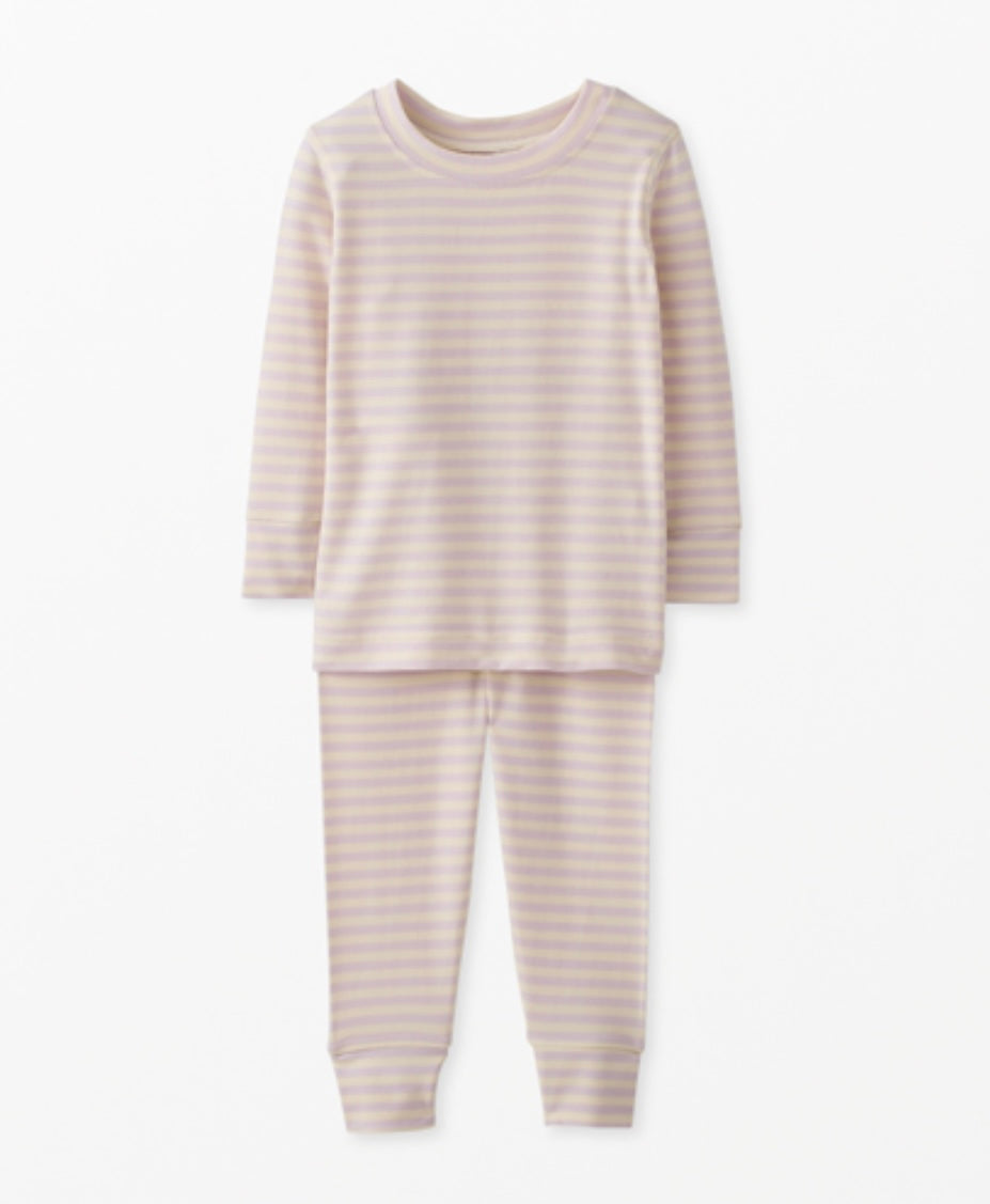 Kids Striped Long John Pajama Set in Hannasoft