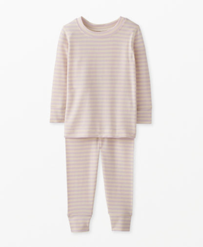 Kids Striped Long John Pajama Set in Hannasoft