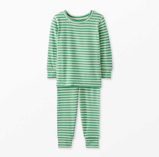Kids Striped Long John Pajama Set in Hannasoft