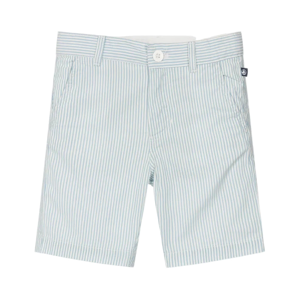 Boy seersucker shorts white/blue