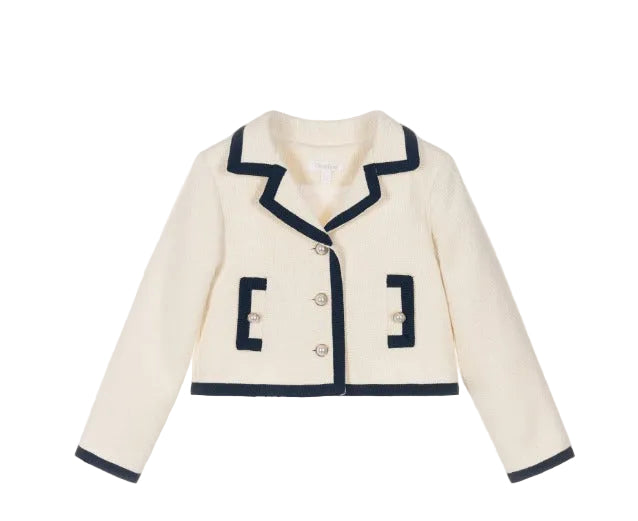 Girl coat woven,ivory