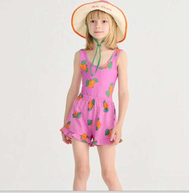 BC tangerine all over ruffle shorts