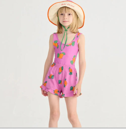 BC tangerine all over ruffle shorts