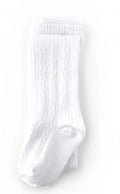 White cable knit tights