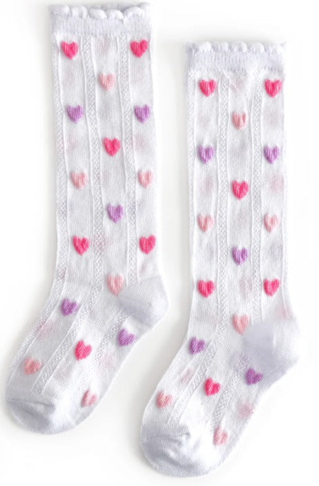 Darling hearts scalloped socks