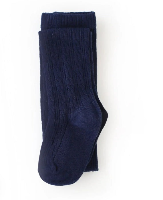 Navy cable tights