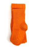 Ribbed orange tights