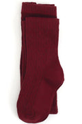 Burgundy cable knit tights
